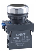 Кнопка NP8-11BN/2 без подсветки черная 1NO+1NC IP65