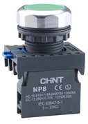 Кнопка NP8-10BN/3 без подсветки зеленая 1NO IP65