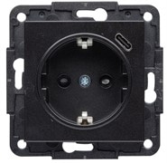 Розетка с USB тип С, черный, Lumina WL4853 Hager
