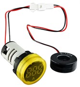 Круглый цифровой измеритель тока ED16-22AD 0-100A (желтый)