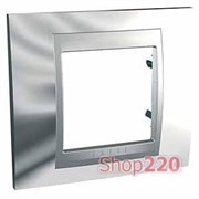 Рамка 1 пост, блестящий хром, Unica MGU66.002.010 Schneider