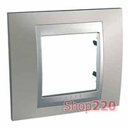 Рамка 1 пост, никель матовый, Unica MGU66.002.039 Schneider