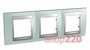 Рамка 3 поста, изумрудный, Unica MGU66.006.094 Schneider