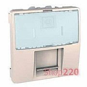 Механизм компьютерной розетки RJ 45 FTP кат. 5е, 2мод., слоновая кость, Unica MGU3.413.25 Schneider