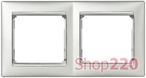 Рамка 2 поста, алюминий/серебряный штрих 770352 Legrand Valena