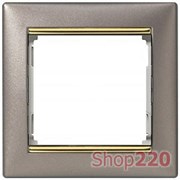 Рамка 1 пост, титан / золотой штрих, 770361 Legrand Valena