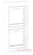 Рамка 2 поста, белый, вертикальная, Unica MGU6.004V.18 Schneider