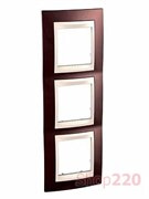 Рамка 3 поста, терракотовый, вертикальная, Unica MGU6.006V.551 Schneider