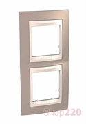 Рамка 2 поста, коричневый, вертикальная, Unica MGU6.004V.574 Schneider