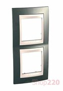 Рамка 2 поста, шампань, вертикальная, Unica MGU6.004V.524 Schneider