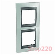 Рамка 2 поста, изумрудный, вертикальная Unica MGU66.004V.294 Schneider