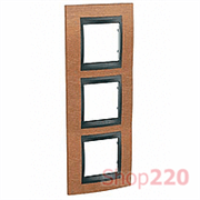 Рамка 3 поста, черешня, вертикальная Unica MGU66.006V.2M2 Schneider