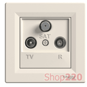 Розетка TV/R/SAT проходная, кремовый, EPH3500223 Schneider Asfora