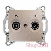 Розетка TV/R проходная, титан, Sedna SDN3301368 Schneider