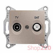 Розетка TV/SAT проходная, титан, Sedna SDN3401268 Schneider