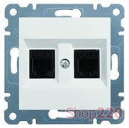 Розетка телефонная двойная RJ-12, белый, Lumina-2 WL2320 Hager