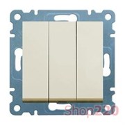 Выключатель трехклавишный, кремовый, Lumina-2 WL0071 Hager