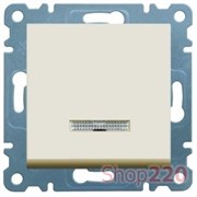 Выключатель проходной с подсветкой, кремовый, Lumina-2 WL0221 Hager