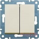 Выключатель проходной двухклавишный, кремовый, Lumina-2 WL0051 Hager