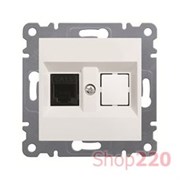 Розетка компьютерная RJ-45, неэкранированная, кремовый, Lumina-2 WL2321 Hager