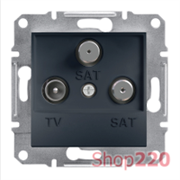 Розетка TV-SAT-SAT конечная, антрацит, EPH3600171 Asfora Schneider