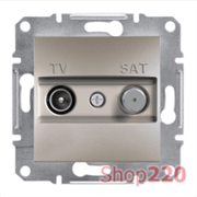 Розетка ТВ-SAT индивидуальная, бронза, EPH3400469 Asfora Schneider