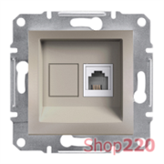 Розетка телефонная RJ-11, бронза, EPH4100169 Asfora Schneider