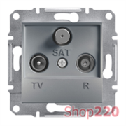 Розетка TV/R/SAT проходная 4дБ, сталь, EPH3500262 Asfora Schneider