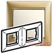 Рамка 2 поста, матовое золото, 770302 Legrand Valena