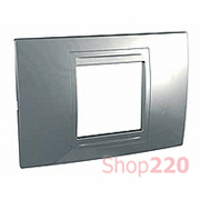 Рамка 2-мод., серебро MGU4.102.60 Schneider Unica