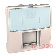 Мех. розетки RJ45 TP 8к. кат. 5е, 2м., сл. кость,   (MG3.411.25)MGU3.471.25 Schneider Unica