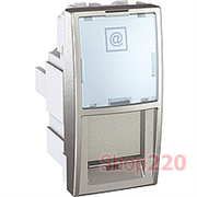 Мех. розетки RJ45 FTP кат. 5е, 1м., алюминий,  (MG3.412.30)MGU3.472.30 Schneider Unica