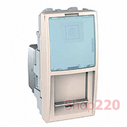 Мех. компьютерной розетки 1мод. RJ45 (кат. 6), MGTP, сл. кость,  (MG3.414.25)MGU3.474.25 Schneider Unica