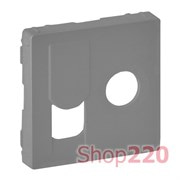 Накладка розетки TV + RJ, алюминий, Valena 754832 Legrand