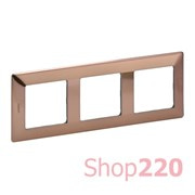 Рамка 3 поста, медь, Valena 754163 Legrand