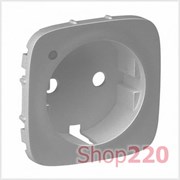 Накладка розетки с заземлением и индикатором, алюминий, Valena 754857 Legrand