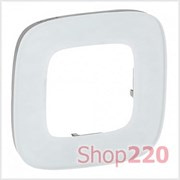 Рамка 1 пост, белое стекло, Valena 755541 Legrand