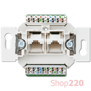 Розетка компьютерная RJ45 двойная (механизм), Jung A500 EPUAE8-8UPOK6US