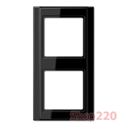 Рамка 2 поста, черный, Jung A500 A582SW