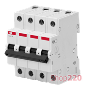 Автоматический выключатель 63А, 4 полюса, уставка B, ABB BMS414B63