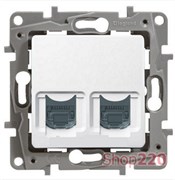 Компьютерная розетка RJ-45 двойная, белый, 672255 Legrand Etika