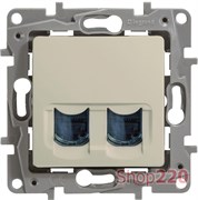 Компьютерная розетка RJ-45 двойная, слоновая кость, 672355 Legrand Etika