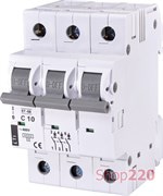 Автоматический выключатель 10А, 3 полюса, тип C, Eti 2185314