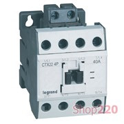 Контактор 40 А, катушка 230 В AC, 4 полюса, Legrand 416426 CTX3