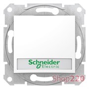 Кнопка с синей подсветкой и полем для надписи, белый, Sedna SDN1600321 Schneider