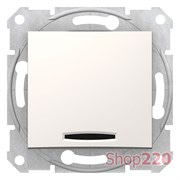 Выключатель 1-клавишный с красной индикацией, кремовый, Sedna SDN0400323 Schneider