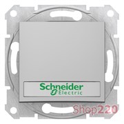 Кнопка с синей подсветкой и полем для надписи, алюминий, Sedna SDN1600360 Schneider