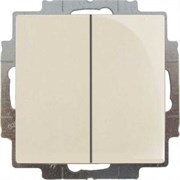Выключатель 2-клавишный проходной, слоновая кость, ABB 2006/6/6 UC-92-507 Basic 55