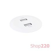 Розетка USB в стол, белый, Powerdot Mini Kondator