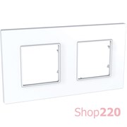 Рамка 2 места, белый, Unica Quadro MGU2.704.18 Schneider